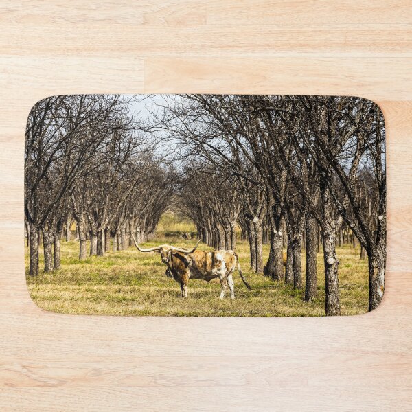 Item preview, A longhorn steer appears to pose in a thicket in rural Kinney County, Texas designed and sold by OrcaNature.