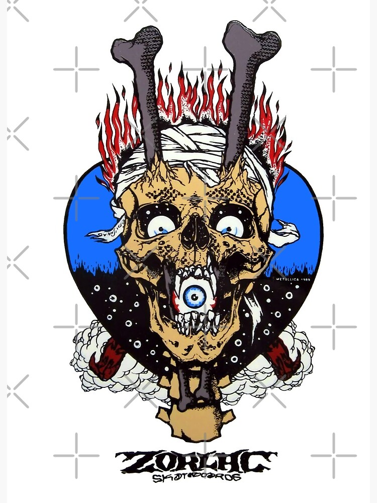 Pushead Zorlac Chopstix Skull | Art Board Print