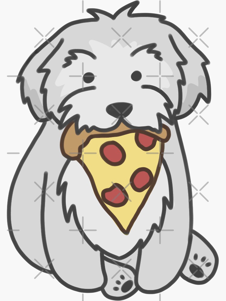 "Puppy Holding Pepperoni Pizza" Sticker for Sale by Natasha0624 Redbubble
