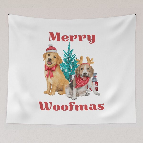 Item preview, Merry Woofmas, Merry Dogmas, Funny Dog lover Christmas Print designed and sold by Auntieck.