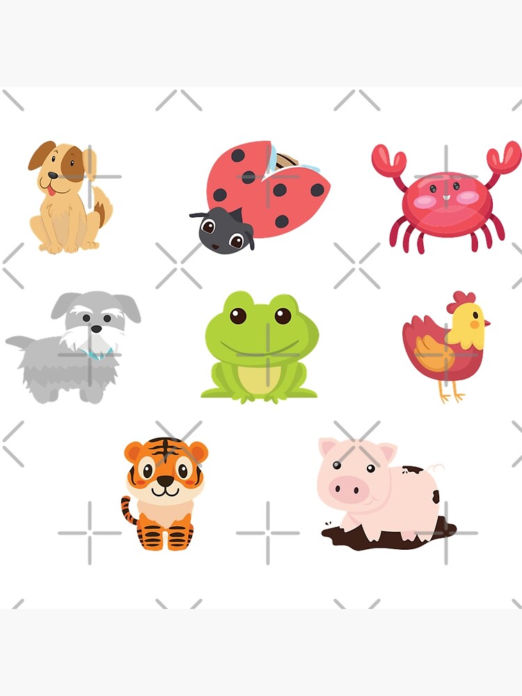 "Very Cute Baby Animals Print. Mixed Cartoon Baby Animals " Poster for