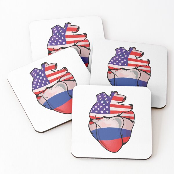 Item preview, American-Russian Heart for compatibility and friendship designed and sold by Sennaya.