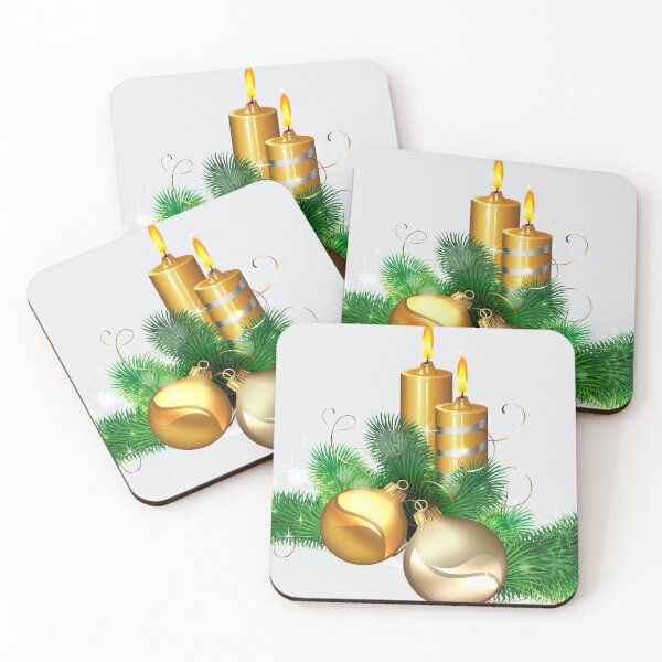 Item preview, Christmas Tree Balls and Two Candles Burning Warmly designed and sold by Phantasmal-2-do.