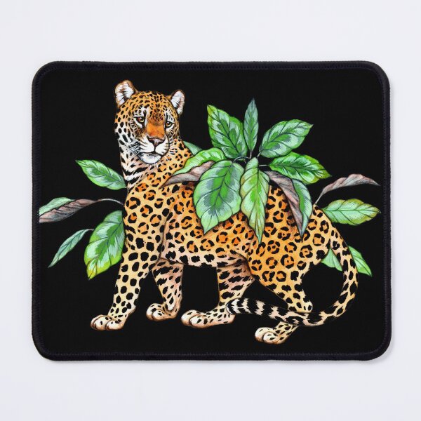 Item preview, Jaguar with Calathea Leaves designed and sold by Pip Tacla.