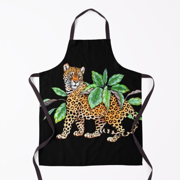 Item preview, Jaguar with Calathea Leaves designed and sold by Pip Tacla.