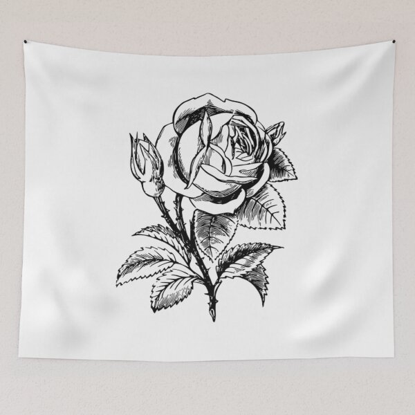 Item preview, Black and White Rose Floral designed and sold by silviaol.