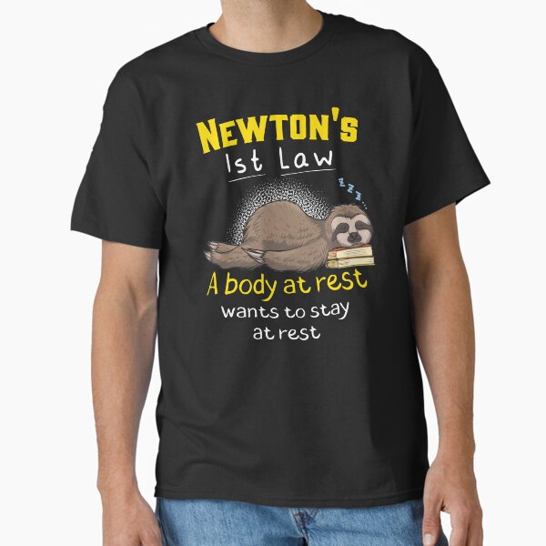 Vista previa del artículo con la obra «La primera ley de Newton, divertida broma de física», diseñado y vendido por MrEddie10.