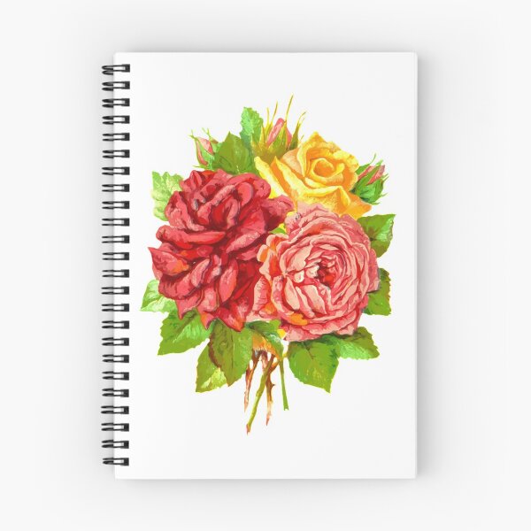 Item preview,  Watercolor Vintage Abstract Red, Yellow Roses and Leaves, Rose Buds Floral Pattern designed and sold by silviaol.