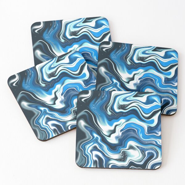 Item preview, Melting Snow, abstract digital fluid pour designed and sold by MayGreenAbgrall.