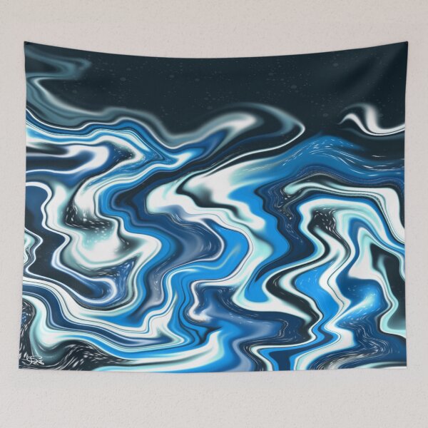 Item preview, Melting Snow, abstract digital fluid pour designed and sold by MayGreenAbgrall.
