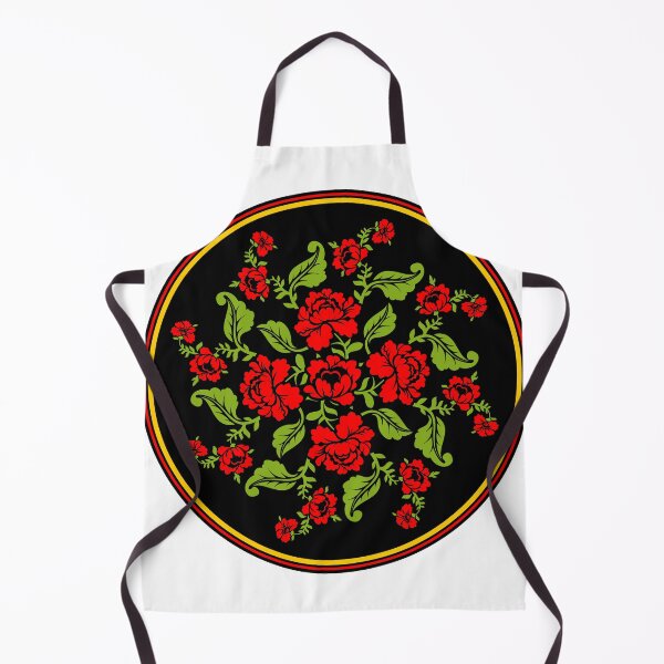 Item preview, Russian Traditional Folk Art Painting. Red Flowers and Green Leaves Khokhloma Circle designed and sold by silviaol.