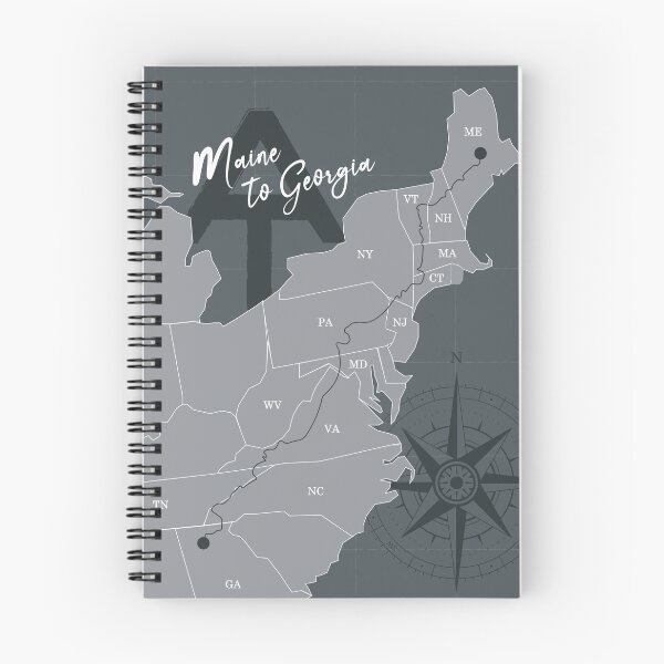 Item preview, Appalachian Trail Map in Grays designed and sold by mymymagic.
