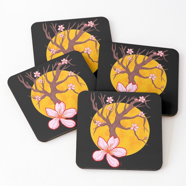 Item preview, Cherry blossom tree with sunset designed and sold by Chillateez.