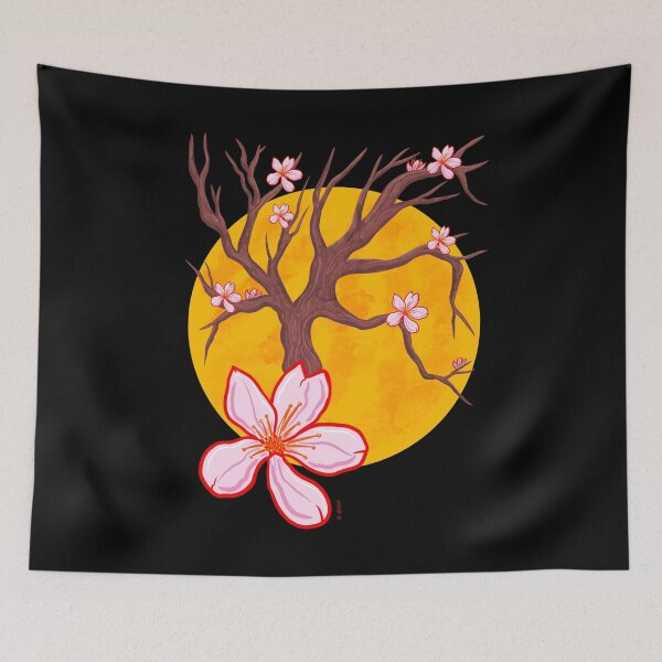 Item preview, Cherry blossom tree with sunset designed and sold by Chillateez.