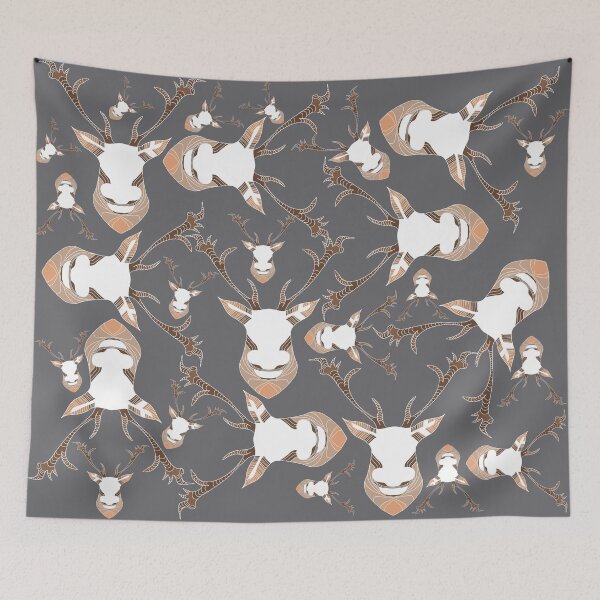 Item preview, Deer pattern on grey designed and sold by Shirlei  Barnes.