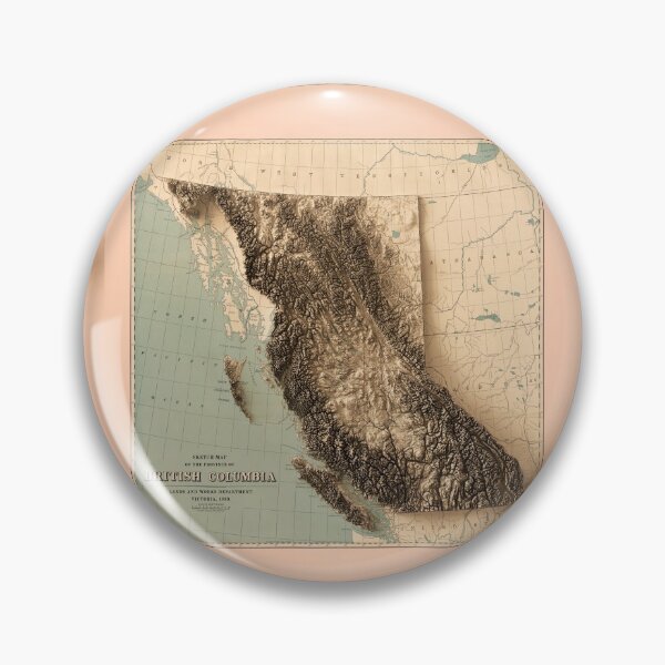 Item preview, 1899 British Columbia, Canada Relief Map 3D digitally-rendered designed and sold by ThinkAboutMaps.