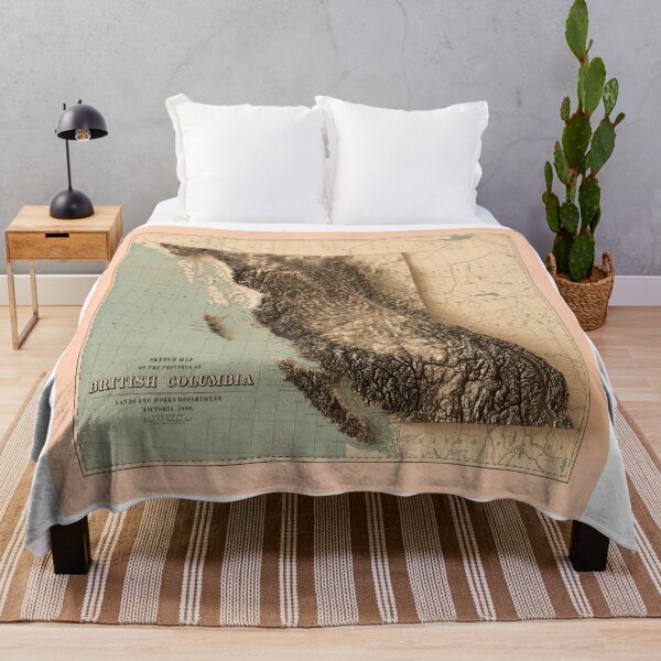 Artikelvorschau, 1899 British Columbia, Kanada Reliefkarte 3D digital gerendert entworfen und verkauft von ThinkAboutMaps.