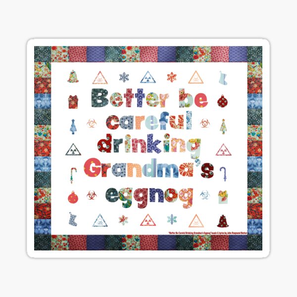 Grandma's Eggnog Warning (square) Sticker