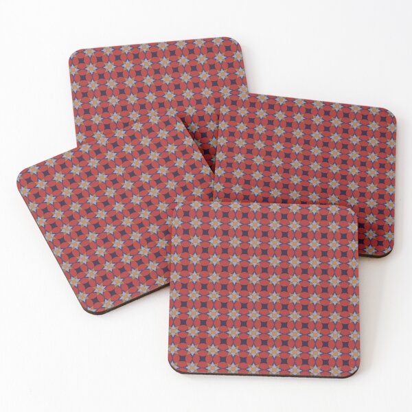 Item preview, Brown and Blue Diamonds on Red Background Pattern designed and sold by ThePurpleFrog.