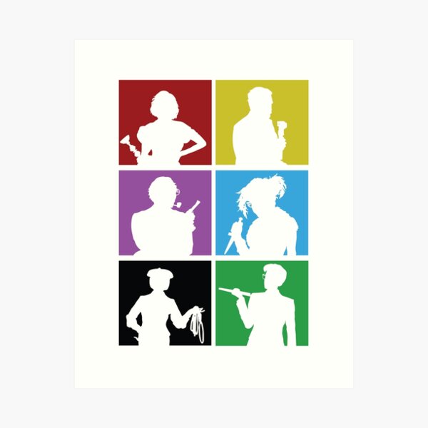 Clue (1987) Character Lineup Art Print