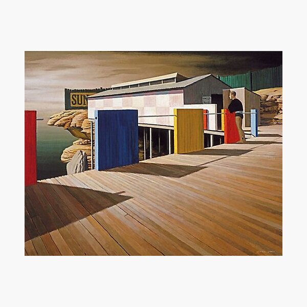 Jeffrey Smart - 'Coogee Baths, Winter' (1962), oil on canvas. High quality reproduction print of the iconic painting by the great Australian painter. Photographic Print