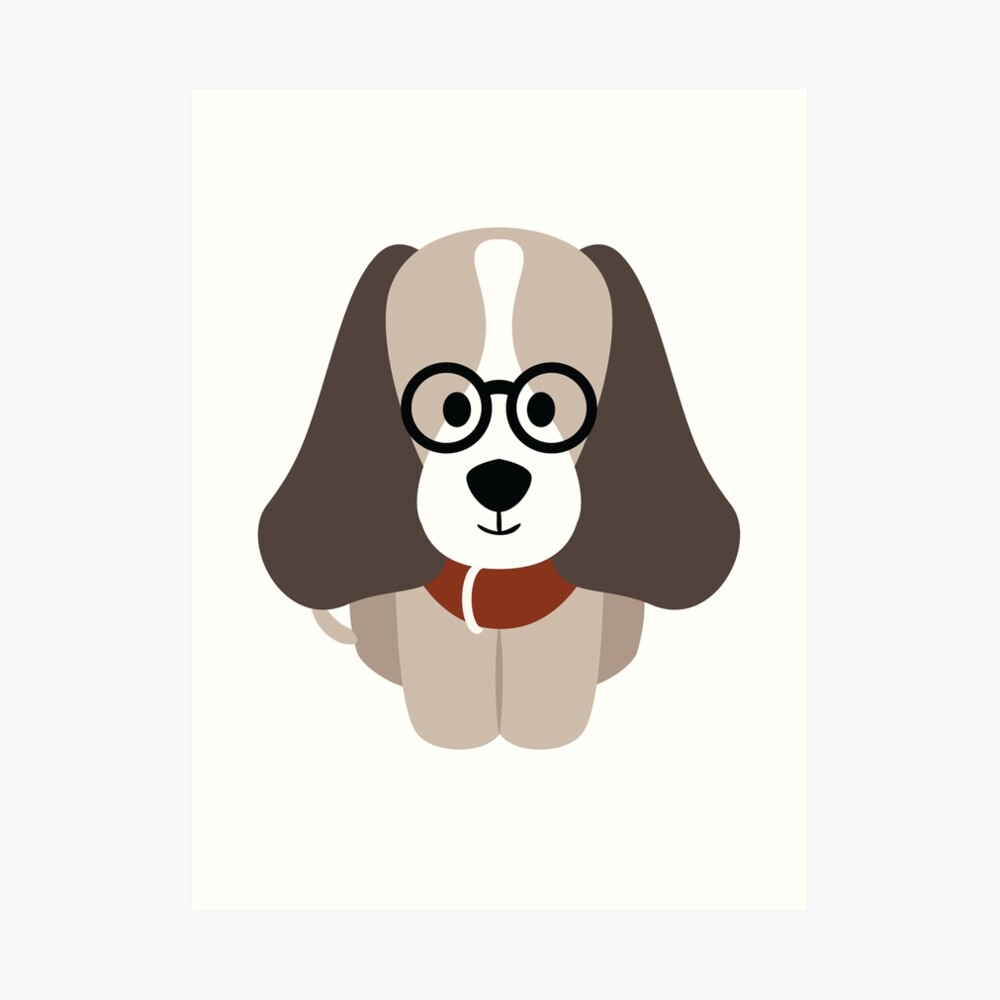 "Beagle Dog Emoji Nerdy Spectacles Look" Art Print by teeandmee Redbubble