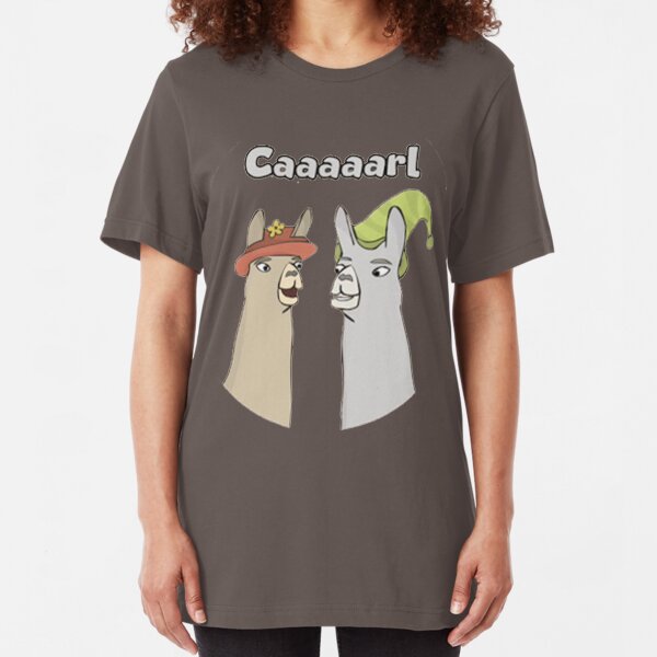 Llamas with Hats - Caaaarl Slim Fit T-Shirt