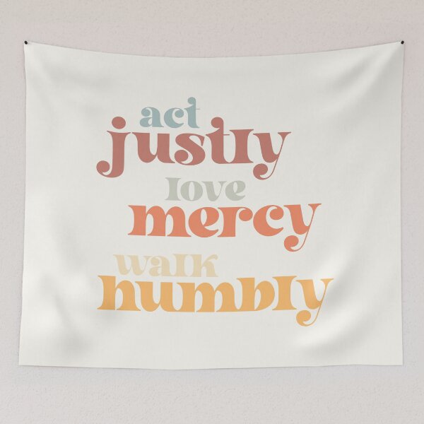 Item preview, Act Justly, Love Mercy, Walk Humbly - social justice Bible (retro light colors) designed and sold by Ofeefee.