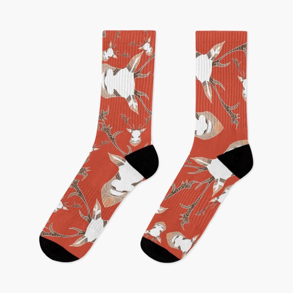 Item preview, Deer pattern on red designed and sold by Shirlei  Barnes.