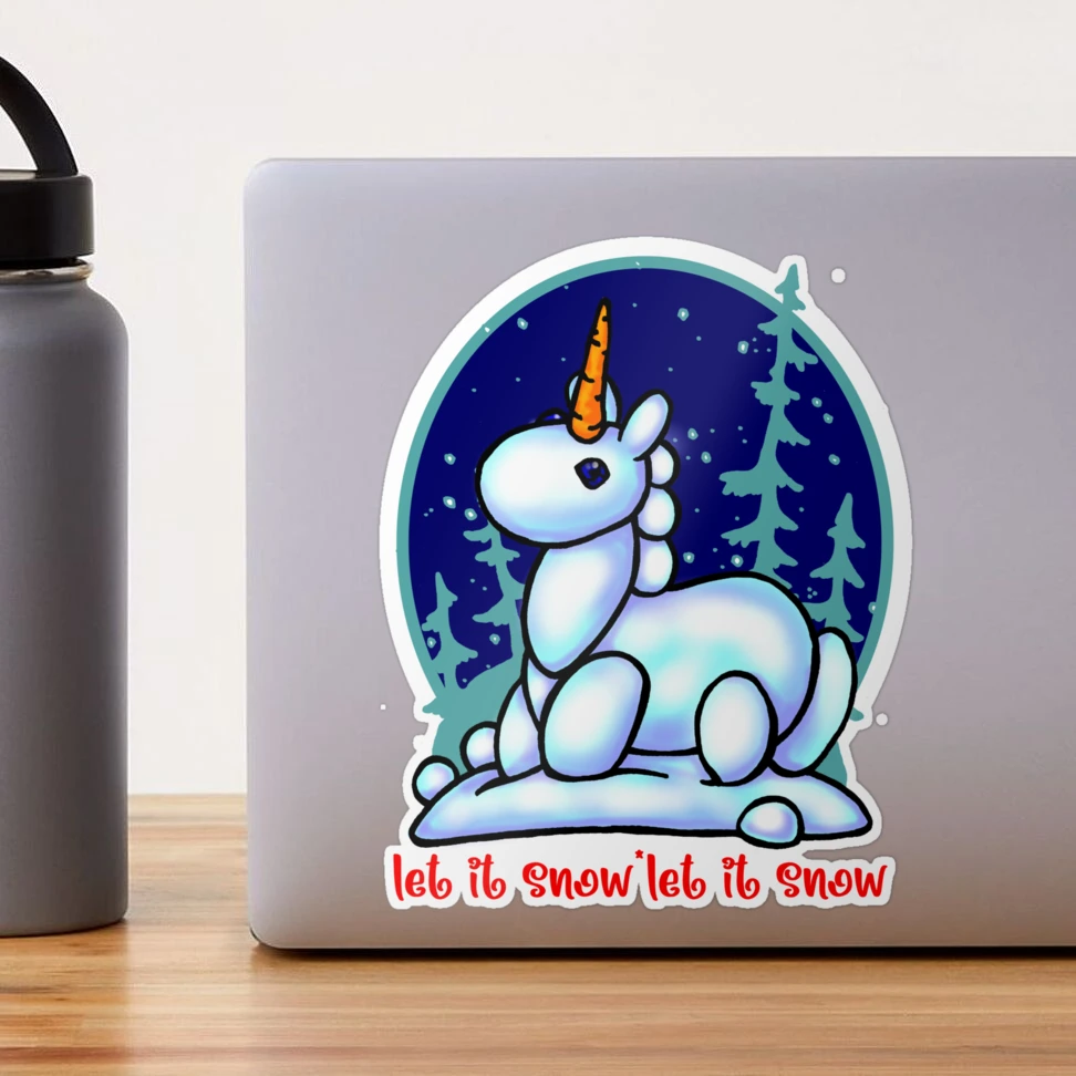 Let is snow Snowman Winter sticker – Unicorn Smiles