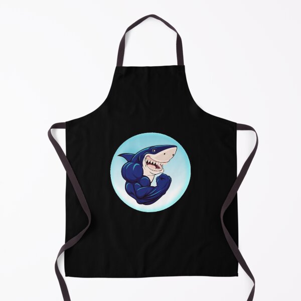 Item preview, BLUE MUSCULAR SHARK FLEXING BICEPS INSIDE A WATER BUBBLE designed and sold by MrCreativeArts.