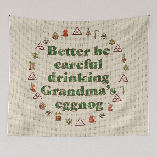 Item preview, Grandma's Eggnog Warning (cross-stitch) designed and sold by John Raymond Barker.