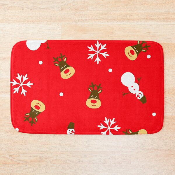 Item preview, Christmas Snowmen, Reindeer And Snowflakes Holiday Red Pattern designed and sold by DEC02.