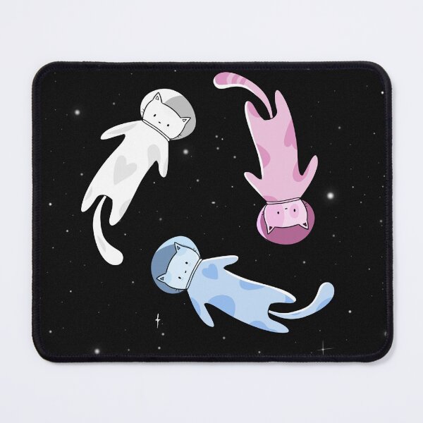 Item preview, astronaut cats in trans flag colors designed and sold by callmehani.