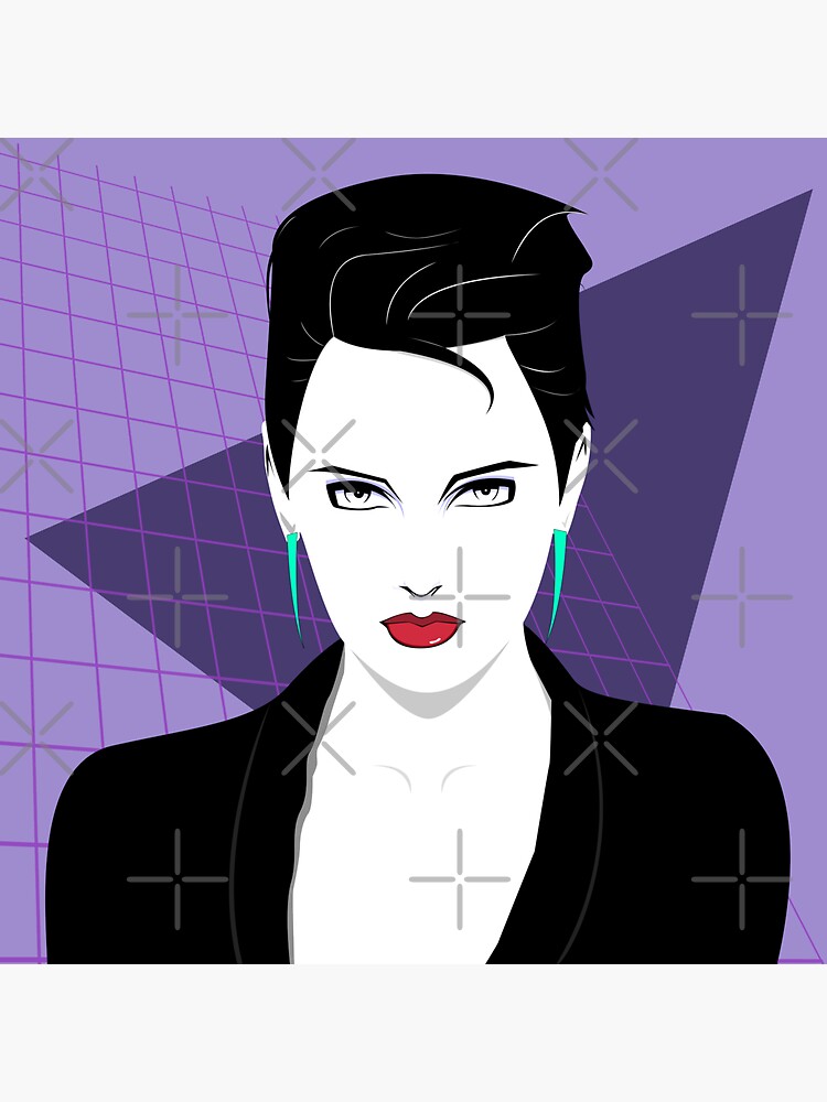 Thumbnail 3 of 3, Sticker, Woman On A Grid designed and sold by djspacegr.