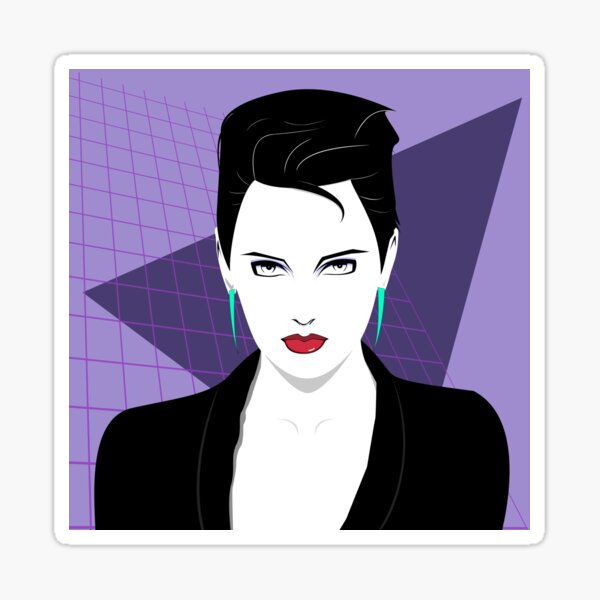 Woman On A Grid Sticker
