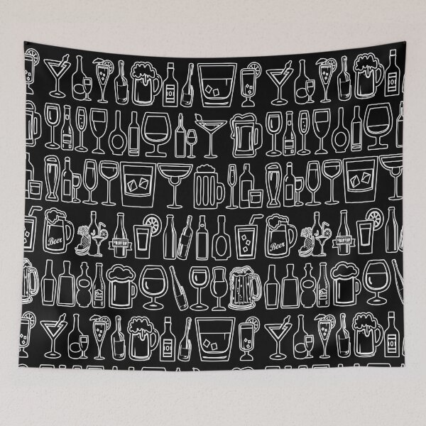 Item preview, Happy Hour! White on Black designed and sold by VideoPsycho.