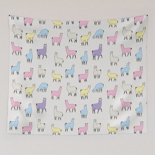 Item preview, Multicolor Pastel Llama Pattern designed and sold by fainaobun.