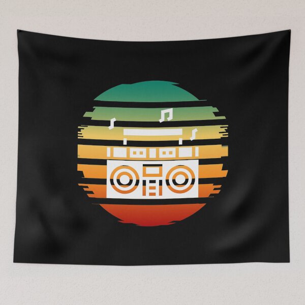 Item preview, Reggae Boombox Music Glitchy Sunset designed and sold by EllConApparel.