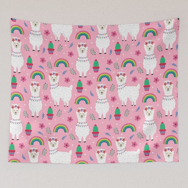 Item preview, Pink Floral Llama Pattern designed and sold by fainaobun.