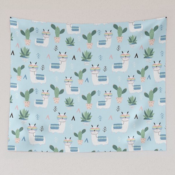 Item preview, Rainbow Glasses Llama Cactus Pattern designed and sold by fainaobun.