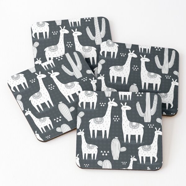 Item preview, White Hand Drawn Llama Pattern designed and sold by fainaobun.