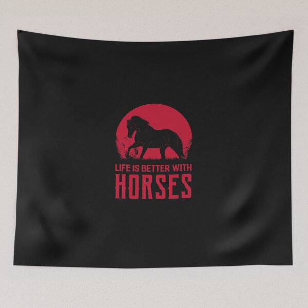 Item preview, Life Is Better With Horses - Red for Black Design  designed and sold by FastTrackPhotog.