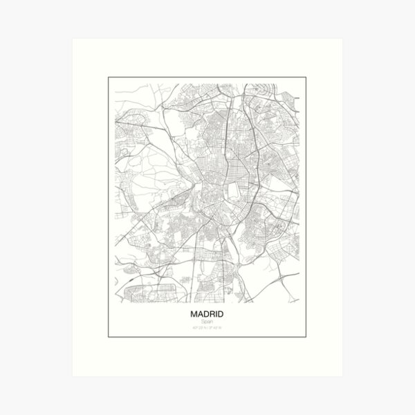Item preview, Madrid Minimalist Map designed and sold by resfeber.