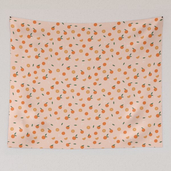 Item preview, Orange Slices With White Flowers  designed and sold by FlossieShop96.