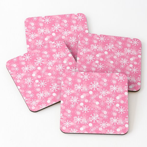 Item preview, White Christmas Snowflakes on a Hot Pink Background designed and sold by GreenCarbon2112.