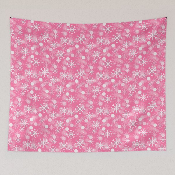 Item preview, White Christmas Snowflakes on a Hot Pink Background designed and sold by GreenCarbon2112.