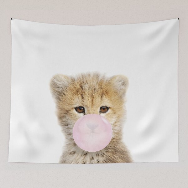 Item preview, Baby Cheetah Blowing Bubble Gum by Zouzounio Art designed and sold by zouzounioart.