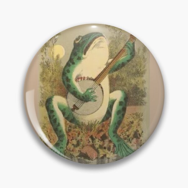 Item preview, Vintage Whimsical Frog Playing The Banjo In The Moonlight, Ribbit. Fun Frog Apparel and Decor designed and sold by lduke47.