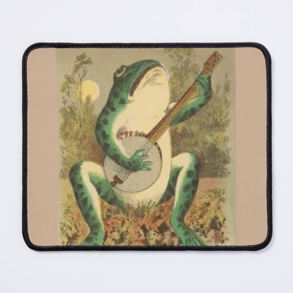 Item preview, Vintage Whimsical Frog Playing The Banjo In The Moonlight, Ribbit. Fun Frog Apparel and Decor designed and sold by lduke47.